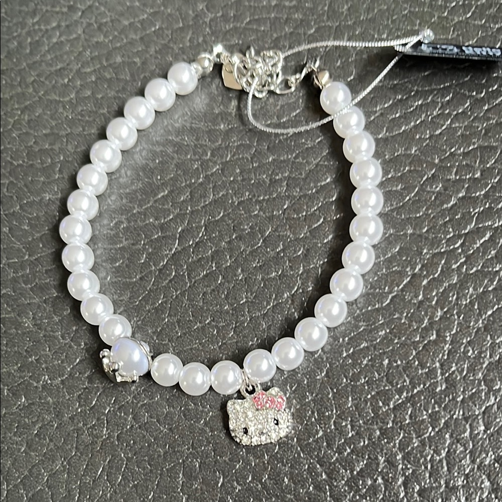 Hello Kitty charm bracelet with pearls